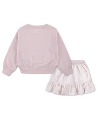 abercrombie kids Girls' Crewneck Sweatshirt and Skort, 2-Piece Set