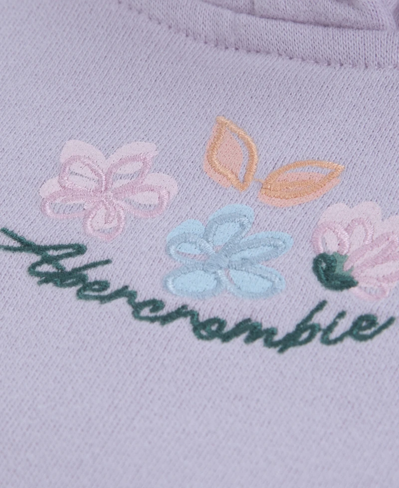 abercrombie kids Girls' Essentials Embroidered Pullover Hoodie