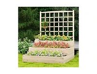 Slickblue 3-Tier Raised Garden Bed with Lattice Trellis