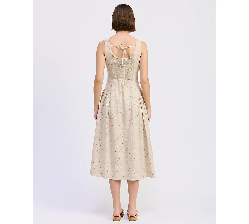 En Saison Women's Blakely Sleeveless Boat Neck Midi Dress