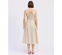 En Saison Women's Blakely Sleeveless Boat Neck Midi Dress