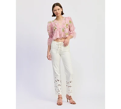 En Saison Women's Mid Rise Flared Bootcut Jeans