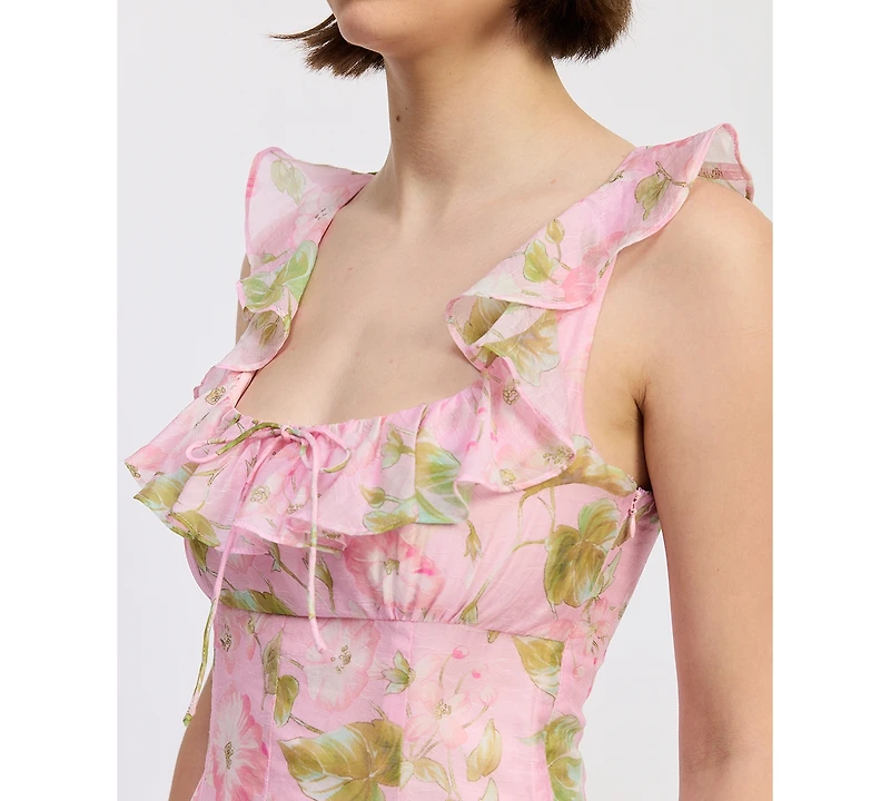 En Saison Women's Sleeveless Scoop Neck Wrenley Midi dress