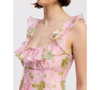 En Saison Women's Sleeveless Scoop Neck Wrenley Midi dress