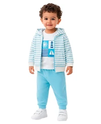 Sperry Baby Boys' Hooded Jacket, T-Shirt and Jogger Pants, 3-Piece Set