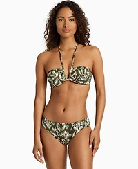 Lauren Ralph Women's Shirred Bandeau Bikini Top