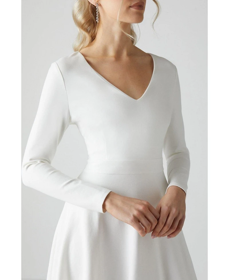 Coast Women's V Neck Full Skirt Midi Dresses