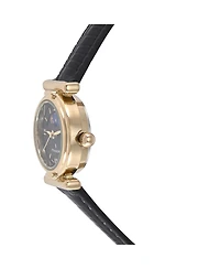 Peugeot Women's Petite 25mm Sun-Moon Watch with Glossy Leather Strap