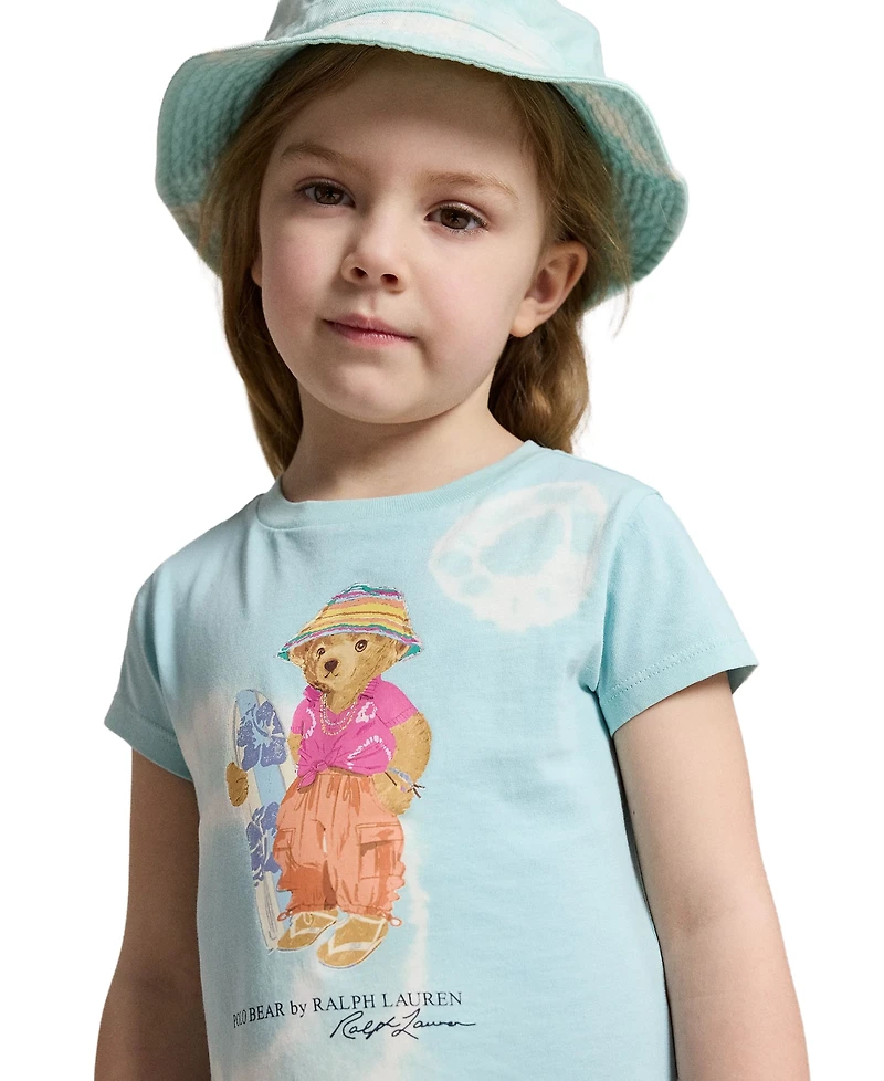 Polo Ralph Lauren Girls' 2T-6X Tie-Dye Bear Cotton Jersey Dress