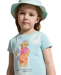 Polo Ralph Lauren Girls' 2T-6X Tie-Dye Bear Cotton Jersey Dress