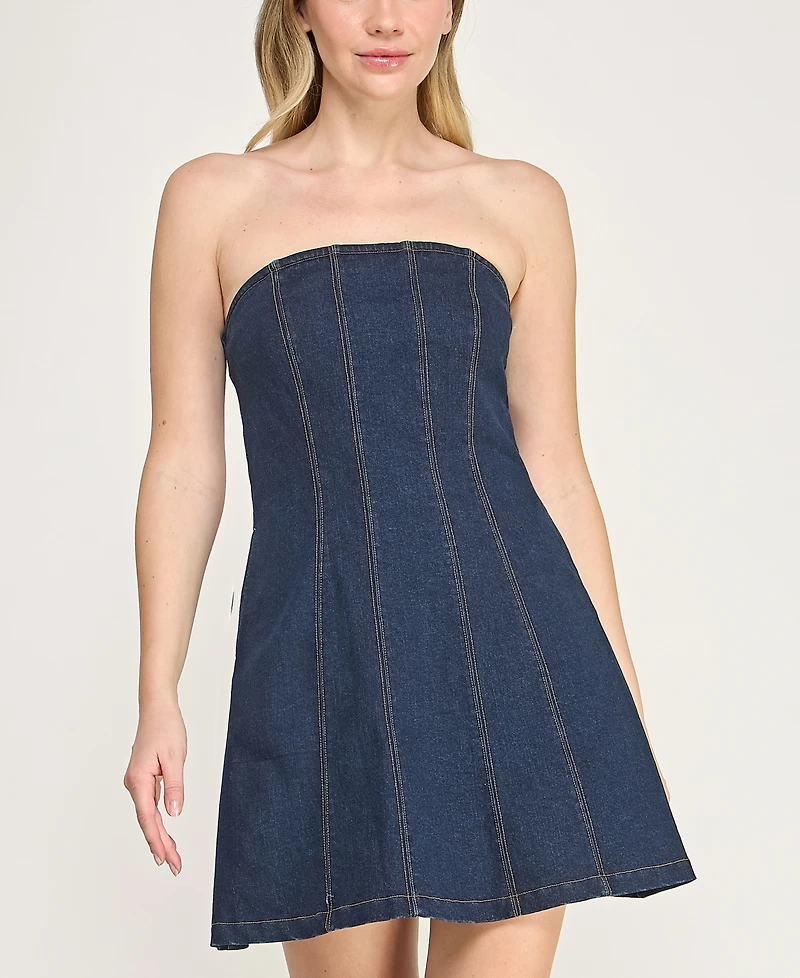 Rare Women's Denim Strapless Mini Dress