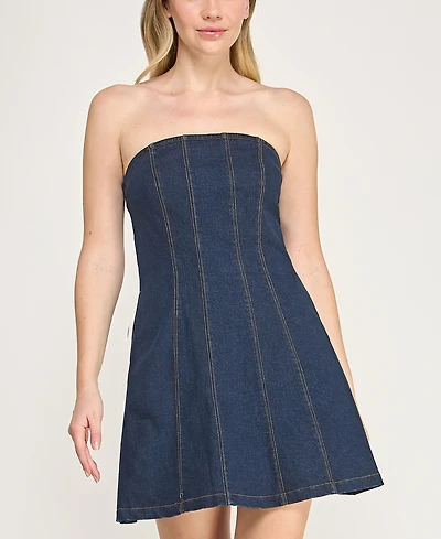 Rare Women's Denim Strapless Mini Dress