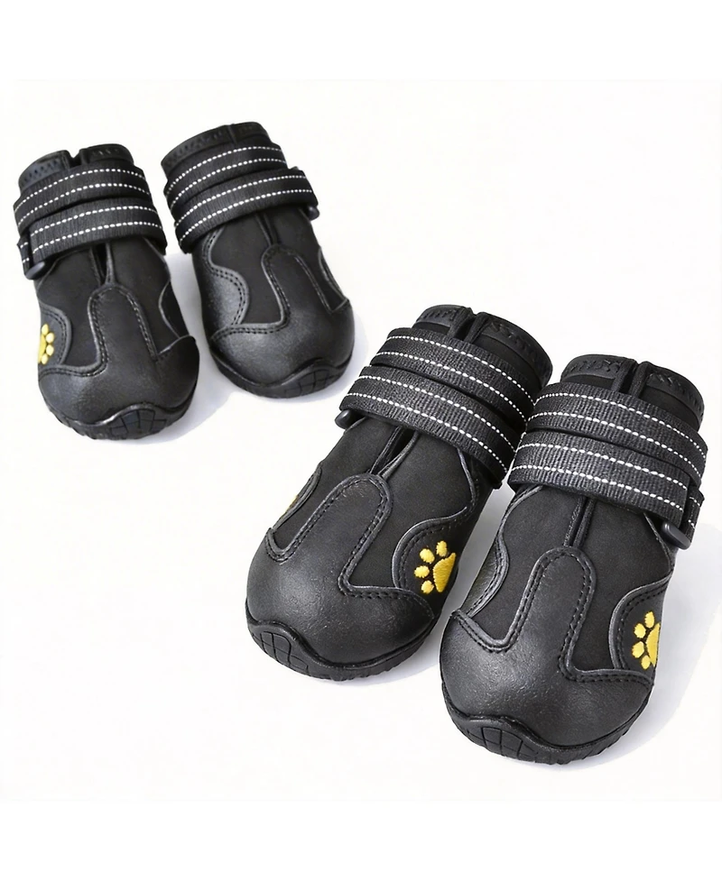 Dog Boots with Reflective Straps for Large Breeds - Anti-Slip, Waterproof, and Comfortable