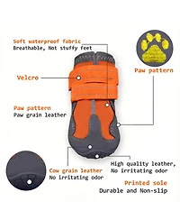 Dog Boots with Reflective Strips and Anti-slip Soles for Medium Large Dogs