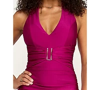 Katia Rae Junior's Halter V-Neck Midi Dress