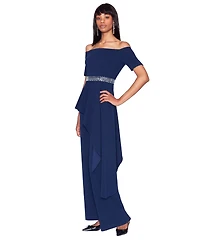 White Tie by Shani Women's Embellished-Waist Jumpsuit