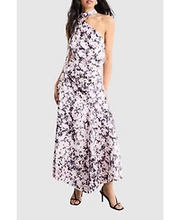 Warehouse Women's Scarf Tie Asymmetric Maxi Dress