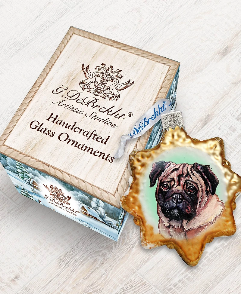 Designocracy Cute Pug Mercury Holiday Ornament