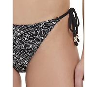 Red Carter Women's Embroidered Tie-Side Bikini Bottom