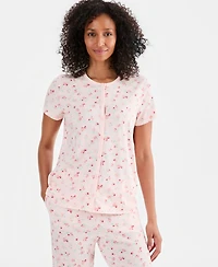 Charter Club Women's 2-Pc. Cotton Printed Cropped Pajamas Set, Created for Macy's