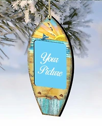 Designocracy Surfboard Picture Frame Ornament Set of 2