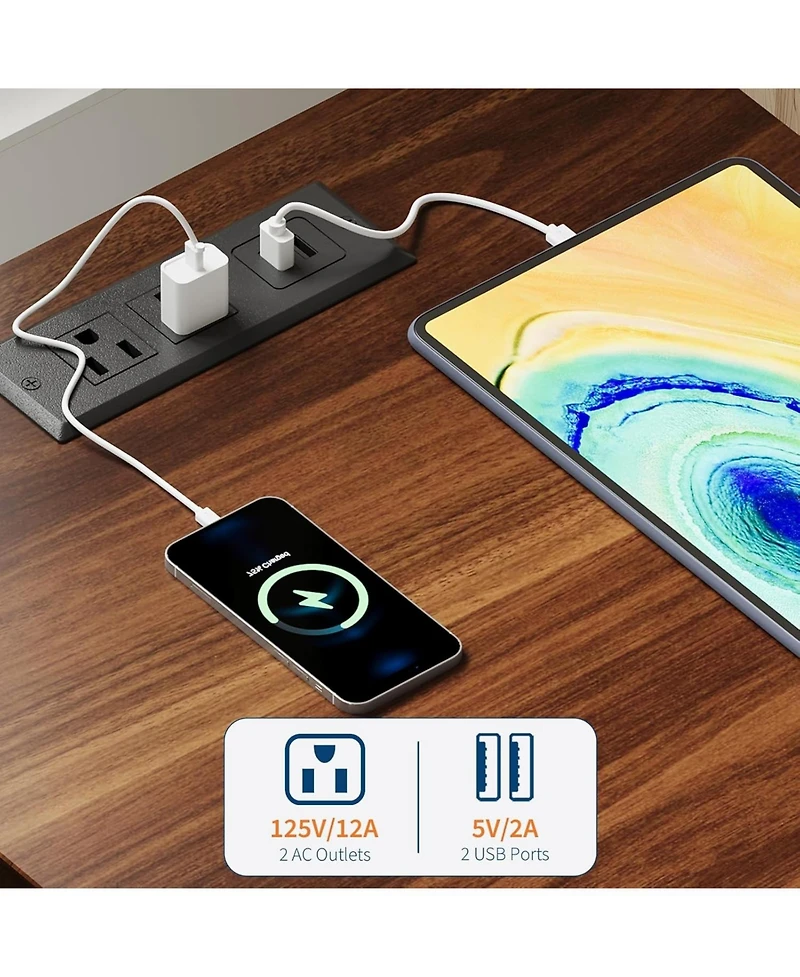 Gaomon Bedside Table with Usb Charging Station – 18" Rustic Bedside Table with Sliding Barn Door, Adjustable Shelf