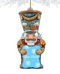 Designocracy Nutcracker Picture Frame Ornament Set of 2