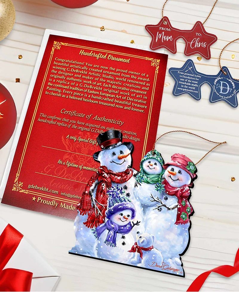 Designocracy by Dona Gelsinger Snowflake Family Ornament, Set of 2