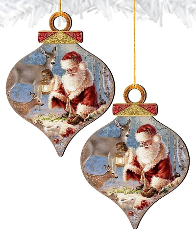 Designocracy by Dona Gelsinger Abundance of Joy Ornament and Drop Ornament, Set of 2 Each