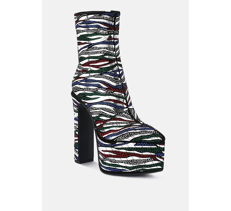 Womens cartier pattern embellishment platform boots