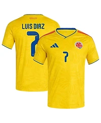 Adidas Men's Luis Diaz Yellow Colombia National Team 2026 Home Replica Jersey