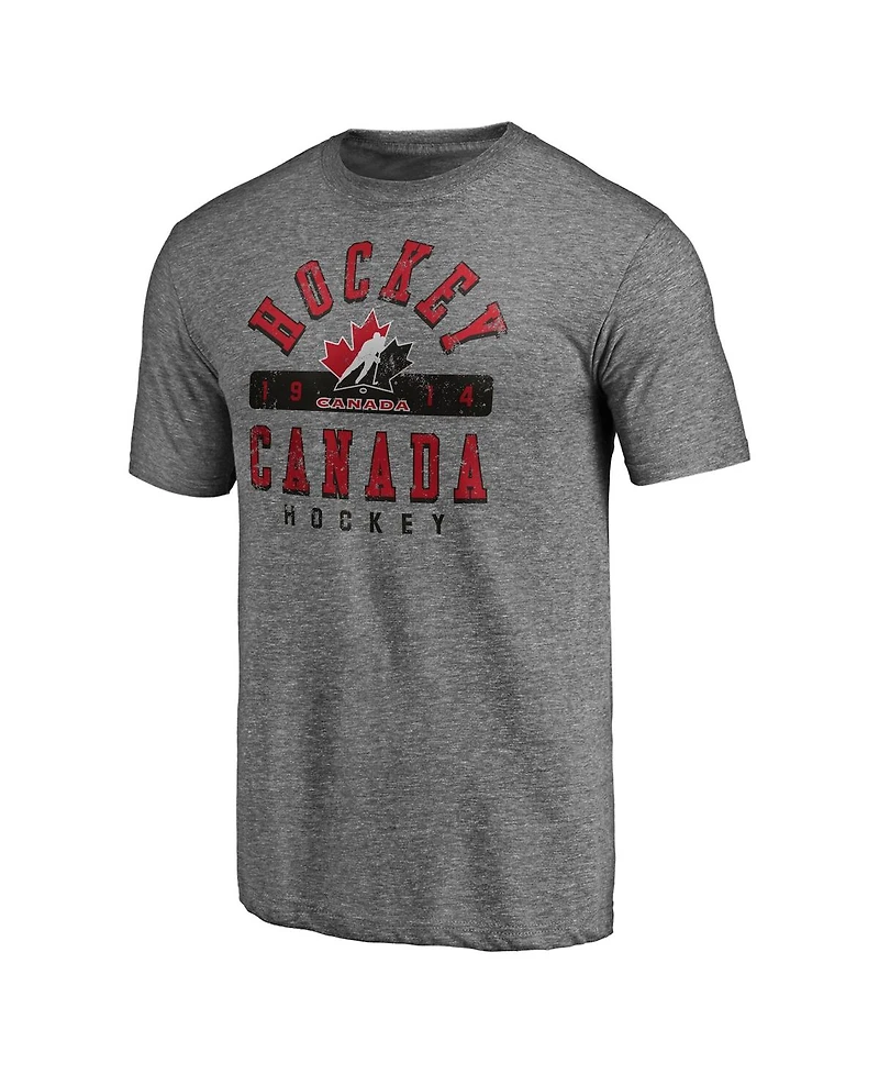 Fanatics Men's Heather Gray Hockey Canada Drop the Gloves Tri-Blend T-Shirt