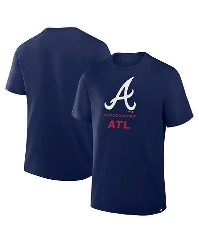 Fanatics Men's Navy Atlanta Braves Clubhouse Legacy Side Swipe T-Shirt