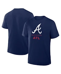Fanatics Men's Navy Atlanta Braves Clubhouse Legacy Side Swipe T-Shirt