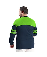 G-iii Sports by Carl Banks Men's College Navy/Neon Green Seattle Seahawks Adaptive Outlast Long Sleeve T-Shirt