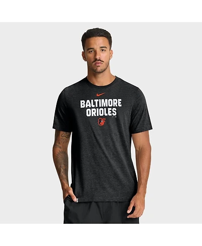 Nike Men's Heather Black Baltimore Orioles Stacked Tri-Blend T-Shirt
