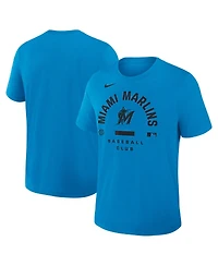 Nike Men's Blue Miami Marlins Authentic Collection Early Work Tri-Blend Dri-fit T-Shirt