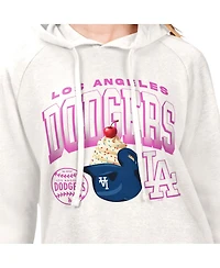 G-iii 4Her by Carl Banks Women's Cream Los Angeles Dodgers Ice Angel Raglan Fleece Hoodie