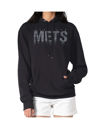 G-iii 4Her by Carl Banks Women's New York Mets Metallic Drop Fleece Hoodie