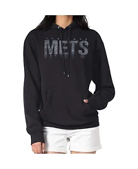 G-iii 4Her by Carl Banks Women's New York Mets Metallic Drop Fleece Hoodie
