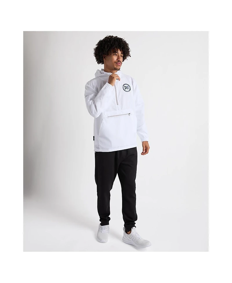 Charles River x New England Men's Patriots White Pack-n-Go Half-Zip Hoodie