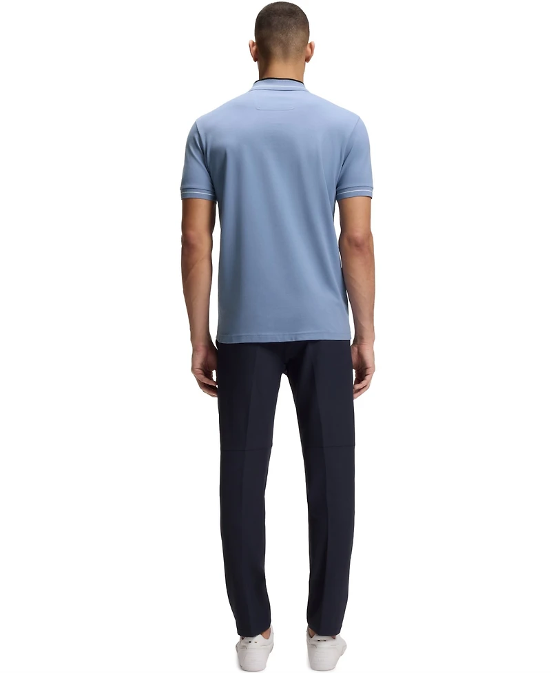 Boss by Hugo Men's Stretch-Cotton Stripe Trims Polo Shirt