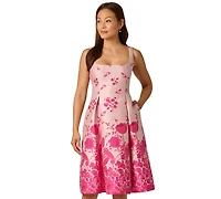 Adrianna Papell Women's Floral Print Fit & Flare Jacquard Dress