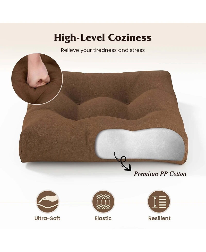 Costway 2PCS 21'' x 21'' Patio Chair Seat Cushion Pads Indoor/Outdoor