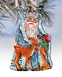 Designocracy Winter Treasure Wooden Christmas Ornament, Set of 2