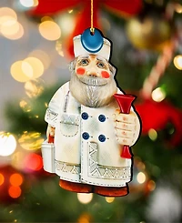 Designocracy Doctor Santa Wooden Ornament