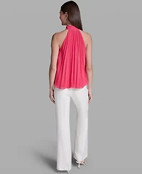 Bcbg Women's Pleated Halter Neck Sleeveless Top