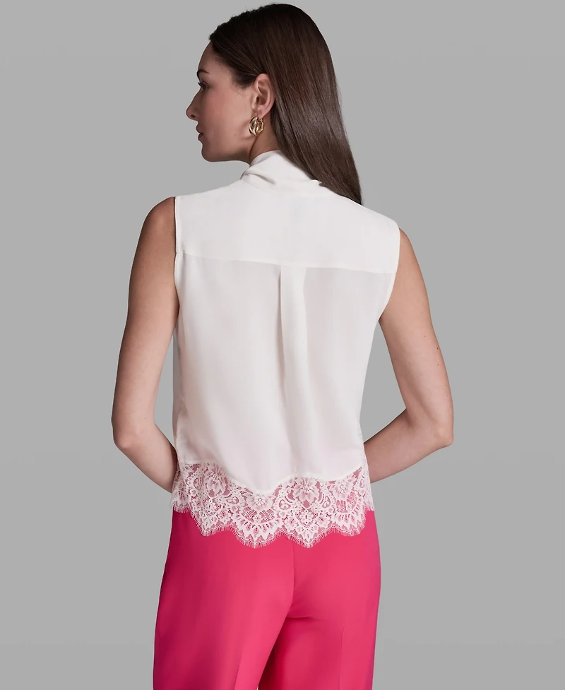 Bcbg Women's Sleeveless Tie-Neck Top