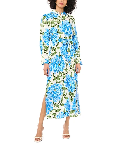 Vince Camuto Women's Floral-Print Collared Maxi Dress