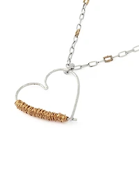 Robert Lee Morris Soho Two-Tone Heart Pendant Necklace